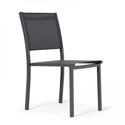 Chaise de jardin aluminium et textilène gris - 103068 - 3663095009685