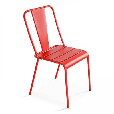 Chaise en métal rouge - 105774 - 3663095035189