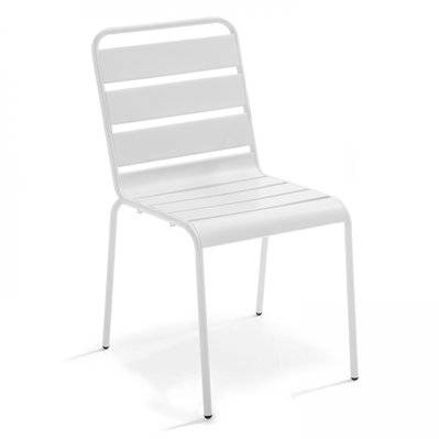 Chaise en métal blanche - Palavas - 105764 - 3663095035080
