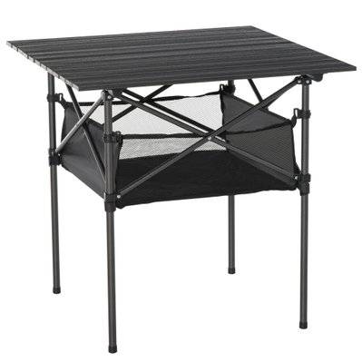 Table pliante de jardin filet rangement sac transport alu. métal époxy noir - 84B-567 - 3662970080269