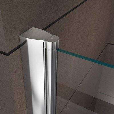 GINA Porte de douche battante H. 195 cm largeur réglable 80 à 84 cm verre semi-opaque - 2#IZI#2749 - 3701041624558