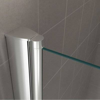 GINA Porte de douche battante H. 195 cm largeur réglable 100 à 104 cm verre transparent - 2#IZI#1873 - 3701041616300
