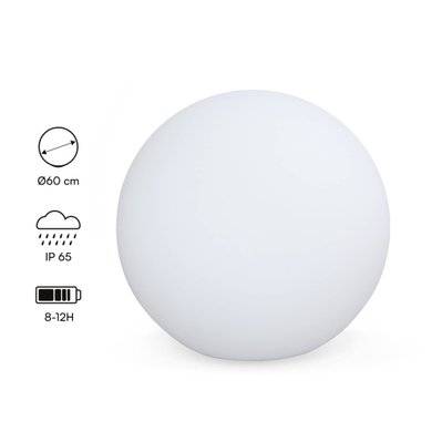 Boule LED 60cm – Sphère décorative lumineuse. Ø60cm. blanc chaud. commande à distance - 3760287189924 - 3760287189924