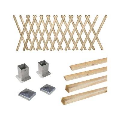 Kit clôture en bois Prunus H 80 à fixer - CMJ341425 - 3517233414254