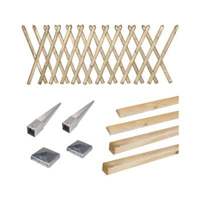 Kit clôture en bois Prunus H 80 à enfoncer - CMJ341427 - 3517233414278