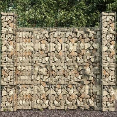 vidaXL Mur en gabion avec couvercle Acier galvanisé 600 x 50 x 200 cm - 145089 - 8719883607689