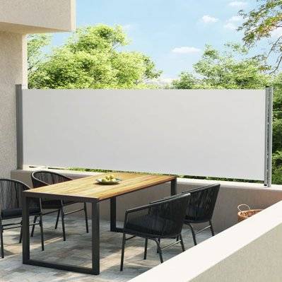 vidaXL Auvent latéral rétractable de patio 140x600 cm Crème - 313370 - 8720286138113