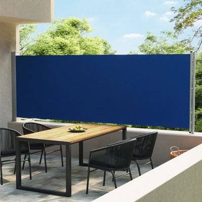 vidaXL Auvent latéral rétractable de patio 600x160 cm Bleu - 313377 - 8720286138182