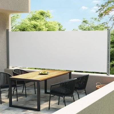 vidaXL Auvent latéral rétractable de patio 600x160 cm Crème - 313376 - 8720286138175