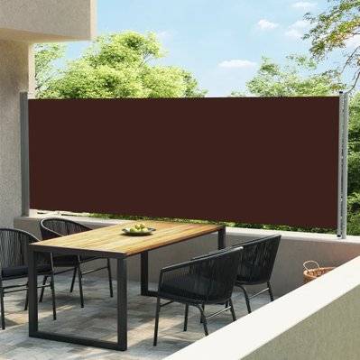 vidaXL Auvent latéral rétractable de patio 600x160 cm marron - 313380 - 8720286138212
