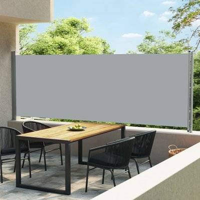 vidaXL Auvent latéral rétractable de patio 600x160 cm Gris - 313379 - 8720286138205