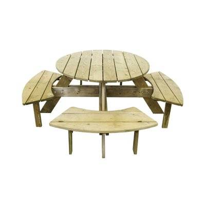 Table pique-nique ronde en bois 4 places - CMJ950384 - 3517239503846