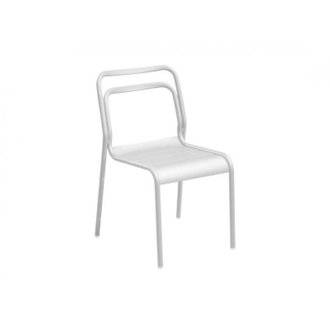 Lot de 6 chaises empilables Eos - 100 % aluminium - Blanc