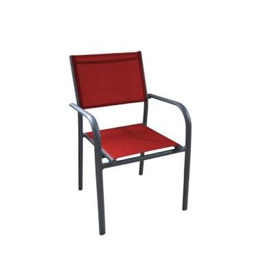 Lot de 6 fauteuils Duca - graphite / rouge - 56534 - 3664963004047