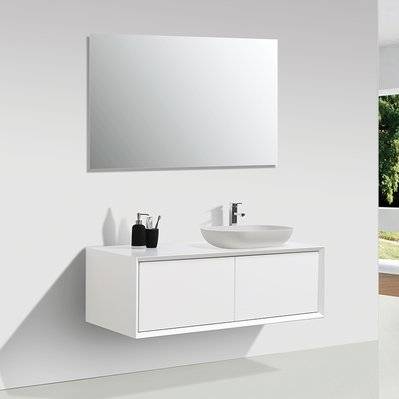 Meuble salle de bain pour vasque à poser PALIO largeur 120 cm blanc mat - FIONA-1200 CAB WHI - 3760253899147