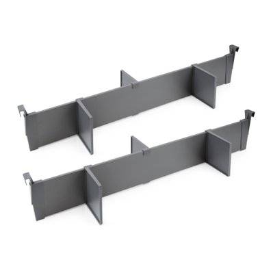 Emuca Kit d'accessoires Vertex-Concept pour séparateurs de tiroirs à l'anglaise, largeur 900mm, Aluminium et Plastique, Gris - 3184135 - 8432393267395