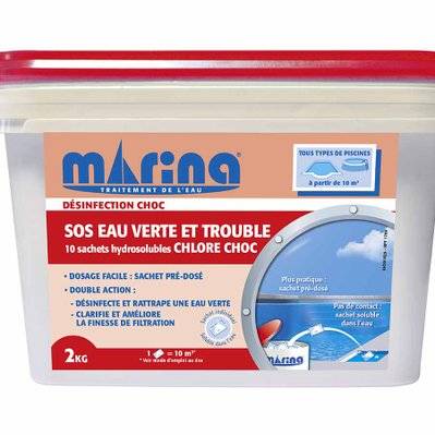 Chlore choc sachets SOS eau verte et trouble 2 kg - Marina - 9064 - 3521680124208