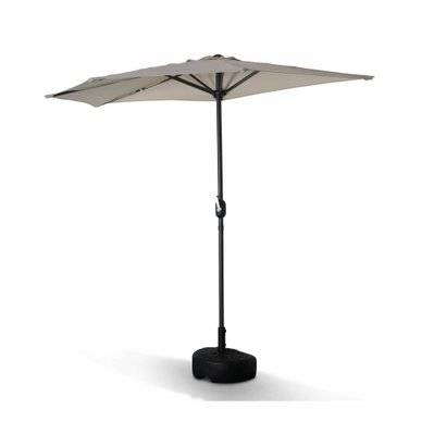 Parasol de balcon Ø250cm  – CALVI – Demi-parasol droit. mât en aluminium avec manivelle d’ouverture. toile sable - 3760326990580 - 3760326990580