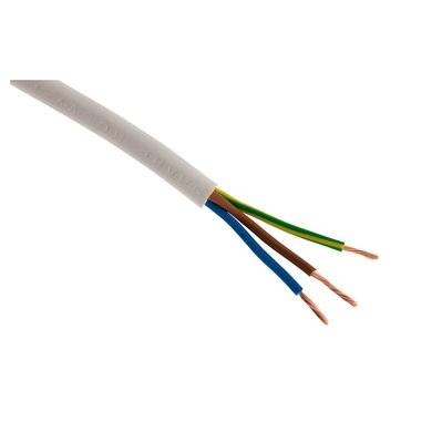 Câble d'alimentation électrique HO5VV-F 3G1,5 Blanc - 5m - Zenitech - 112170 - 3545411121700