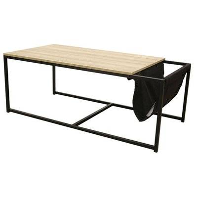 Table basse design avec porte-revues Nate - L. 112 x H. 45 - Noir - 702024 - 3664944179672