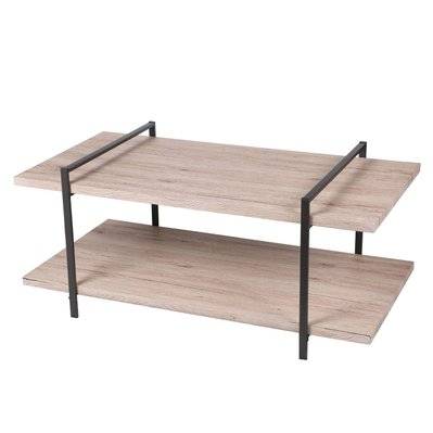 Table basse industrielle Dock - L. 120 x H. 55 cm - Noir - 751669 - 5414881512203