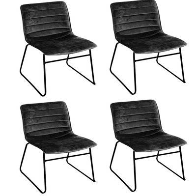 Lot de 4 Chaises de table design velours Brooklyn - Noir - L751897 - 3665549069986