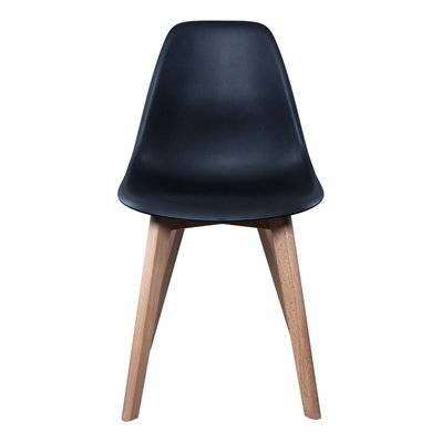 Chaise scandinave Coque - H. 83 cm - Noir - 700551 - 3662874111649