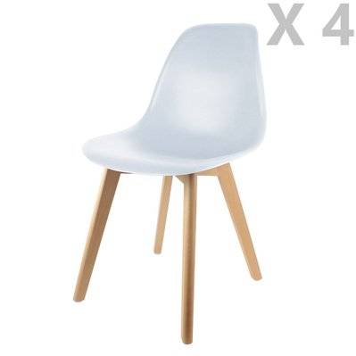 4 Chaises design scandinave à coque Holga - Blanc - L700550 - 3665549067890