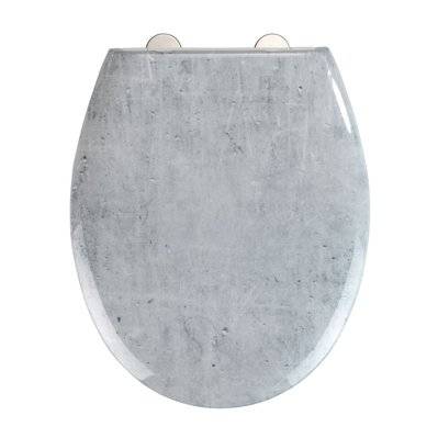 Abattant WC effet marbre Concrete - Abaissement automatique - Duroplast - Gris - 385566 - 3665549037954
