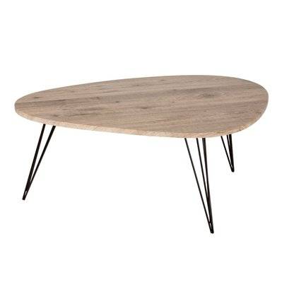 Table basse design industriel Neile - L. 112 x H. 40 cm - Noir - 513984 - 3560234477230