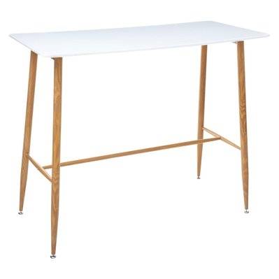 Table haute design scandinave Roka - L. 120 x H. 105 cm - Blanc - 514032 - 3560238675878