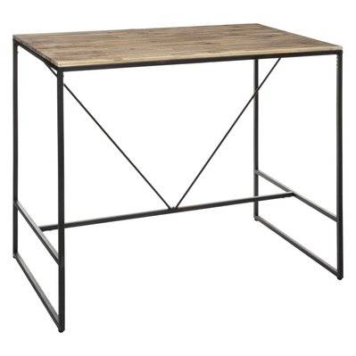 Table haute design industriel Edena - L. 115 x H. 98 cm - Noir - 514031 - 3560238671382