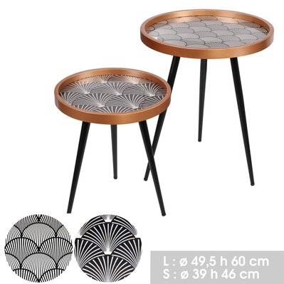 2 Tables d'appoint design Art Décoration - Noir - 751895 - 5414886547033