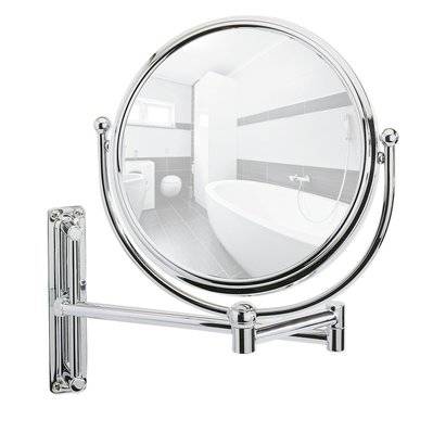 Miroir mural grossissant de salle de bain Deluxe - Diam. 19 cm - Argent - 385463 - 3665549019837
