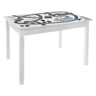 Bureau table enfant Print Douceur - L. 77 x H. 48 cm - Blanc et gris
