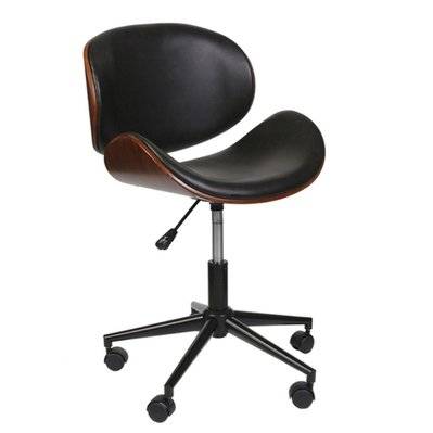 Chaise de bureau réglable design rétro Reno - Noir effet vielli - 702066 - 3664944182771