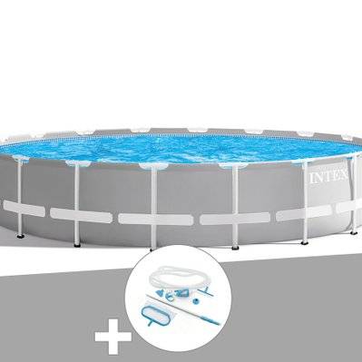 Kit piscine tubulaire Intex Prism Frame ronde 6,10 x 1,32 m + Kit d'entretien - 23677 - 7061289007688