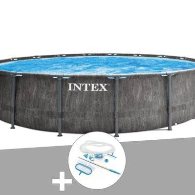 Kit piscine tubulaire Intex Baltik ronde 5,49 x 1,22 m + Kit d'entretien - 23631 - 7061286245793