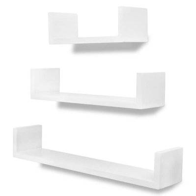 Étagère armoire meuble design 3 murales mdf blanc pour livres/dvd 2702100/2 - 2702100/2 - 3001558847427