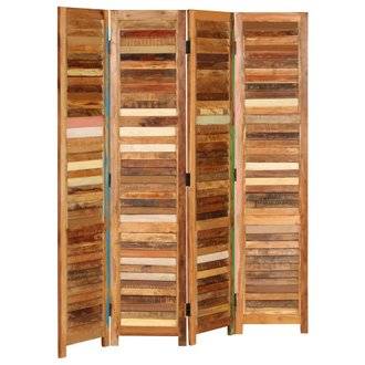 Paravent séparateur de pièce cloison de séparation décoration meuble bois de récupération massif 170 cm 0802070
