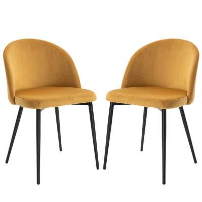 Lot de 2 chaises de visiteur design scandinave velours - 835-139 - 3662970074176