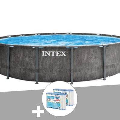 Kit piscine tubulaire Intex Baltik ronde 5,49 x 1,22 m + 6 cartouches de filtration - 23626 - 7061282741503