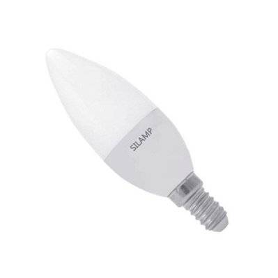 Ampoule LED E14 8W 220V C37 180° - Blanc Froid 6000K - 8000K - SILAMP - LE14-4-8W_WH - 7426924037831