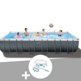 Kit piscine tubulaire Intex Ultra XTR Frame rectangulaire 7,32 x 3,66 x 1,32 m + Kit d'entretien