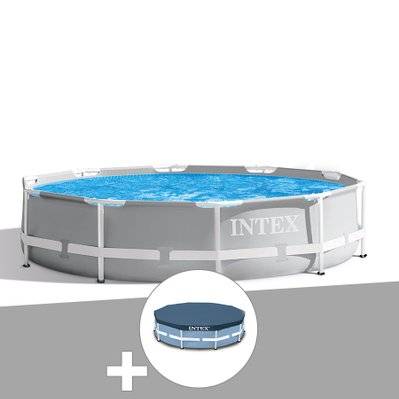 Kit piscine tubulaire Intex Prism Frame ronde 3,66 x 0,76 m + Bâche de protection - 17171 - 7061254162671