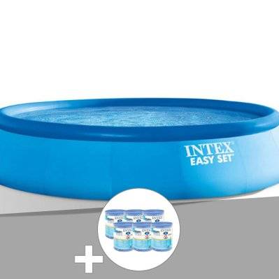 Kit piscine autoportée Intex Easy Set 4,57 x 0,84 m + 6 cartouches de filtration - 15748 - 7111602701219