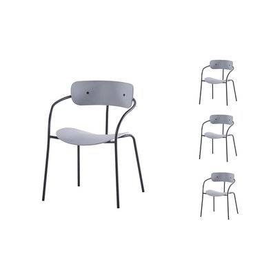 Lot de 4 chaises design gris clair design ALEXIA - 226601 - 3760313246201