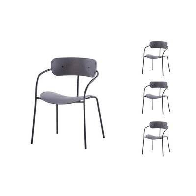 Lot de 4 chaises design gris foncé design ALEXIA - 226599 - 3760313246188