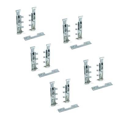 Emuca Lot de 5 kits de ferrure de suspension invisible pour modules hauts Levelup1 avec pletine, Acier, Zingué - 4030605 - 8432393279862