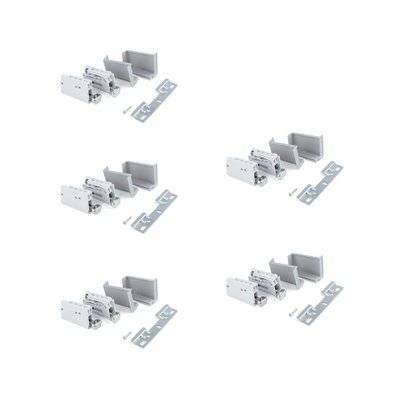 Emuca Lot de 5 kits de ferrures de suspension pour modules hauts Hook avec pletine et couvercles, Acier et Plastique, Gris - 4030521 - 8432393279855